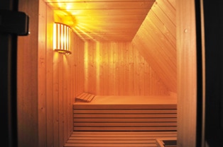 Die Sauna des Ferienhaus Seeschwalbe in Fuhlendorf am Bodden der Ostsee
